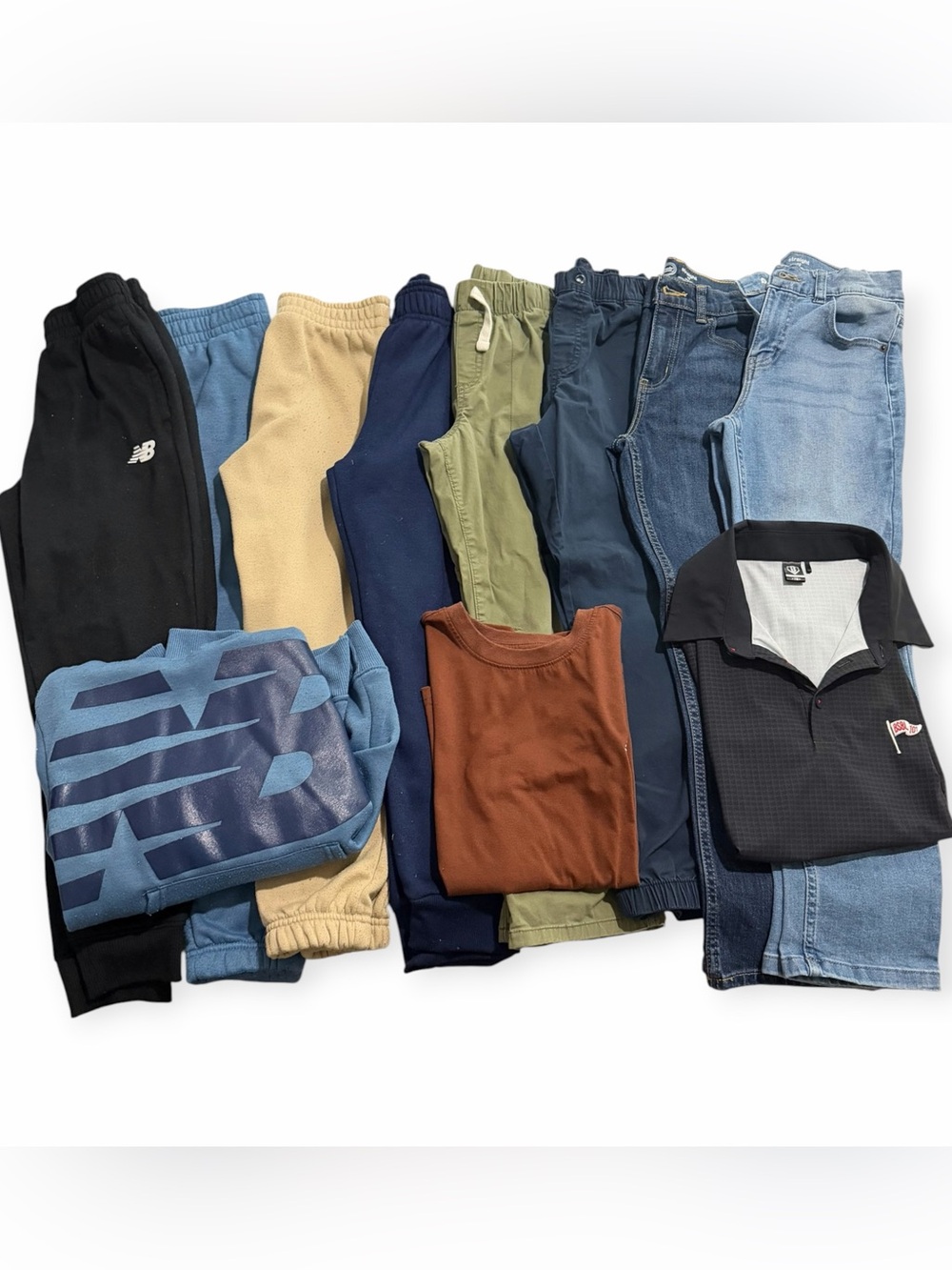 Boys Size 10 M/L Lot Sweat Pants Jeans New Balance BL101 Old Navy Wonder Nation